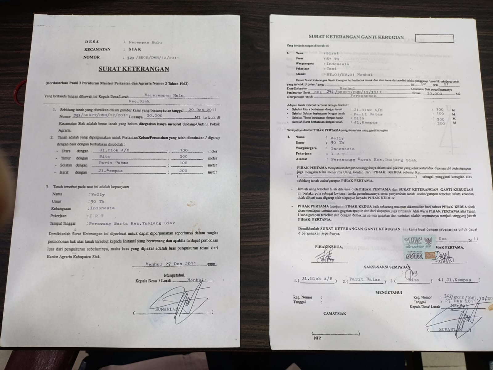 Diduga Beredar SK Kades Jual Lahan PT SSL Di Siak