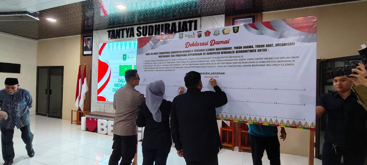 Polres Bengkalis Gelar Deklarasi Damai, Komitmen Jaga Keamanan Dan Kondusifitas Daerah