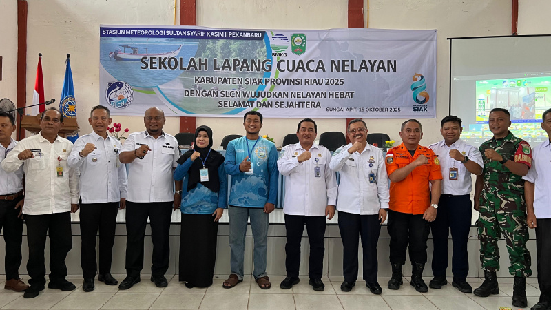 BMKG dan Forkopimda Siak Perkuat Literasi Cuaca Maritim Melalui Sekolah Lapang Cuaca Nelayan (SLCN)