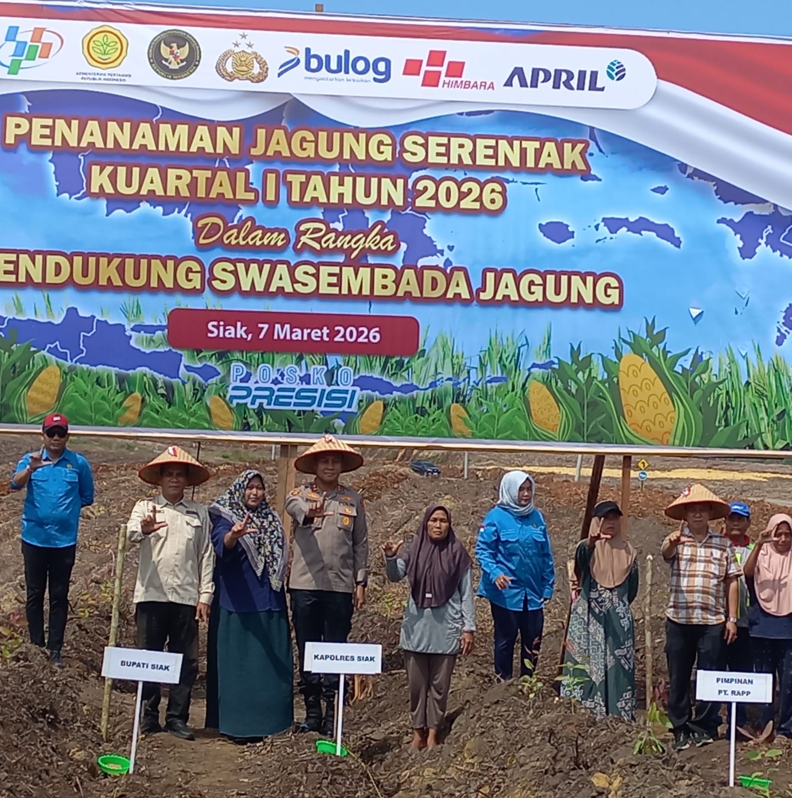Dukung Program Swasembada Pangan, Polres Siak Bersama PT RAPP Kolaborasi Penanaman Jagung