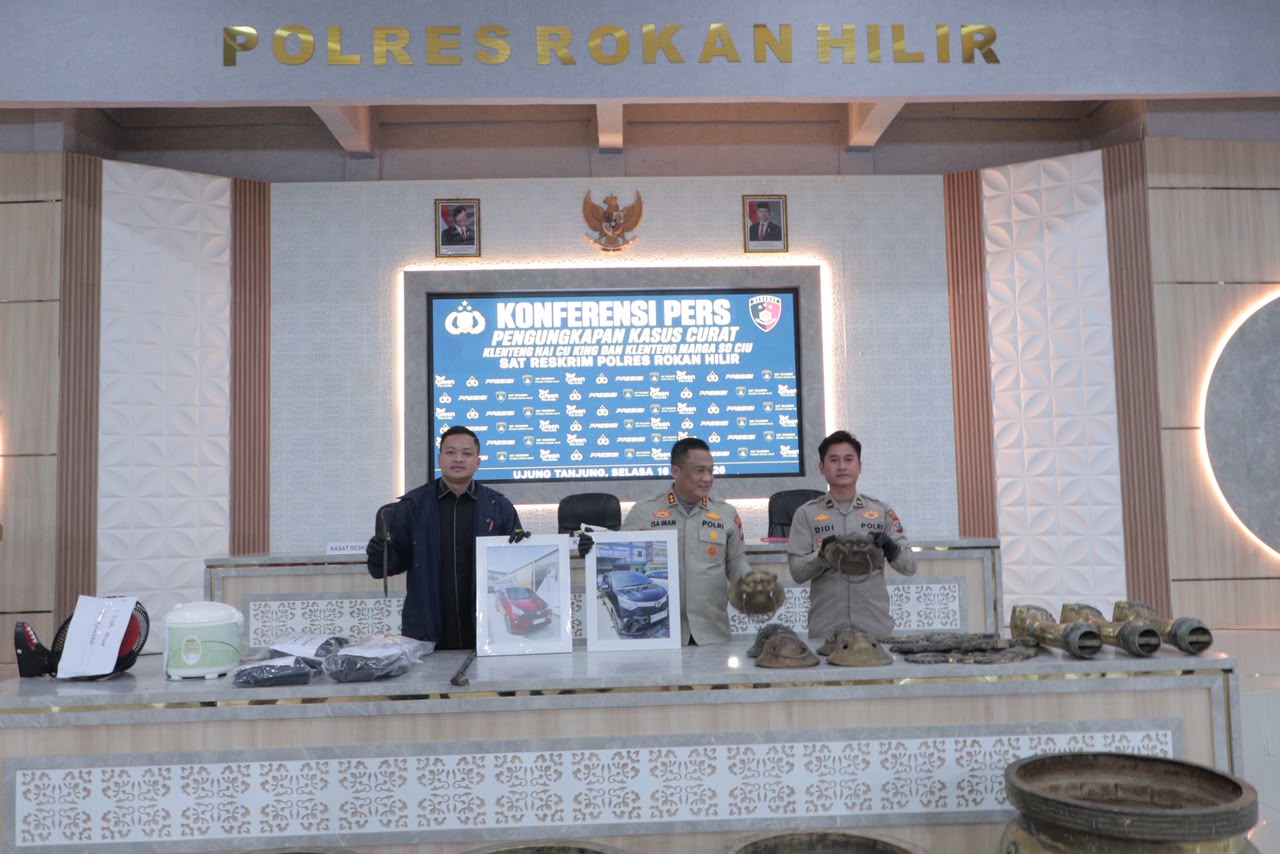 Kapolres Rohil Ungkap Kasus Pencurian Dupa Di Kelenteng Hai Cuking Sungai Bakau